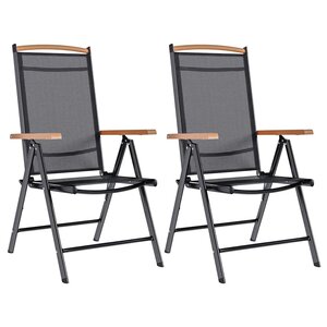 vidaXL Chaises de jardin pliables lot de 2 aluminium et textilène noir