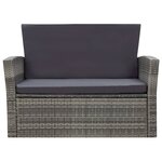 vidaXL Salon de jardin 4 Pièces avec coussins Résine tressée Gris