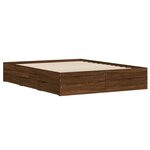 vidaXL Cadre de lit et tiroirs chêne marron 150x200 cm bois ingénierie