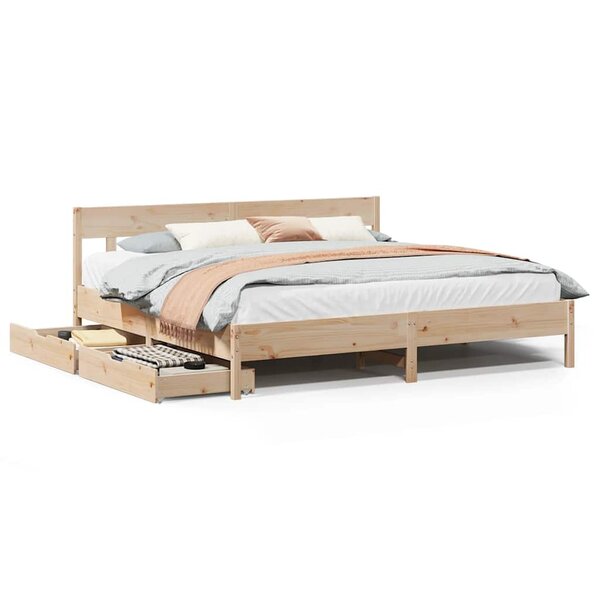 vidaXL Cadre de lit sans matelas 200x200 cm bois massif de pin