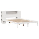 vidaXL Lit bibliothèque sans matelas blanc 160x200 cm bois pin massif