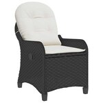 vidaXL Fauteuil inclinable avec coussin Noir 56 x 66 x 95 cm polyrotin