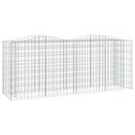 vidaXL Lit surélevé à gabions arqué 200x50x100 cm Fer galvanisé