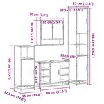 vidaXL Ensemble de meubles de salle de bain 4 Pièces sonoma gris