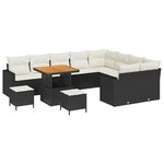 vidaXL Ensemble de canapé de jardin 12 Pièces Noir polyrotin