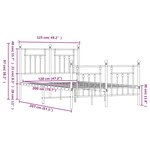 vidaXL Cadre de lit métal sans matelas et pied de lit blanc 120x200 cm
