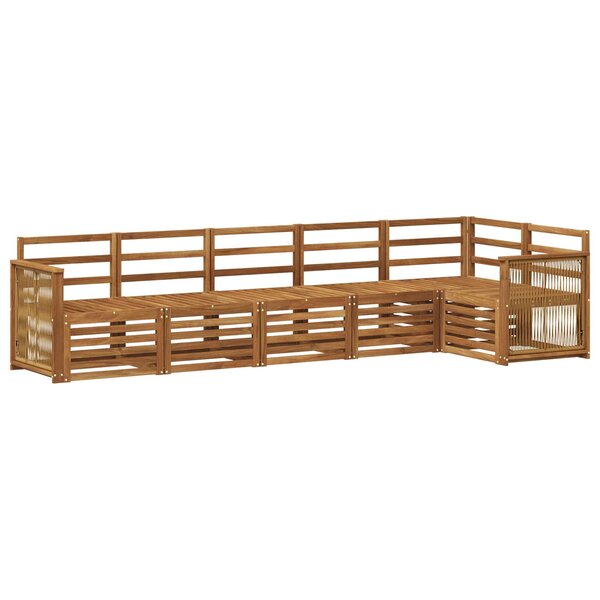 vidaXL Ensemble de canapé d'angle 5 Pièces Naturel Bois d'Acacia Massif