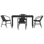 vidaXL Ensemble de salle à manger de jardin 5 pièces Noir Poly Rattan