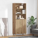 vidaXL Haut Armoire Montage mural chêne artisanal 69 5 x 34 x 180 cm