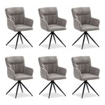 Lot 6 chaises oeuf modernes lin gris