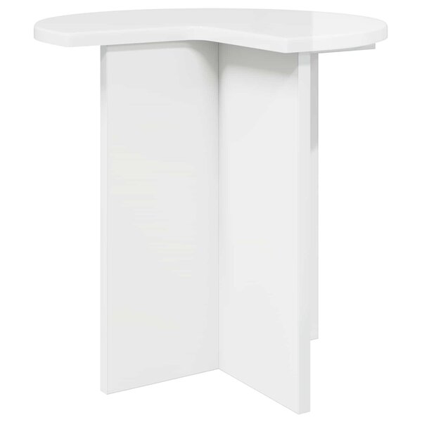 vidaXL Table d'appoint Blanc brillant Ø 39 x 38 cm Bois d'ingénierie
