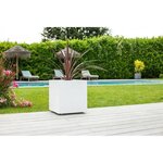 EDA Pot carré Graphit - 39 x 39 x 43 cm - Contenance 35 L - Blanc cérusé