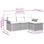 vidaXL Ensemble de canapés de jardin 4 pièces avec coussins beige en rotin synthétique