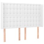 vidaXL Tête de lit avec oreilles Blanc 147x16x118/128 cm Similicuir