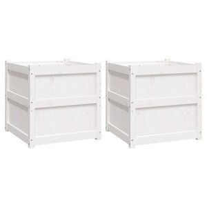 vidaXL Jardinières 2 Pièces blanc bois de pin massif