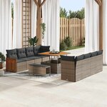 vidaXL Ensemble de canapé de jardin 11 Pièces Gris 100 x 100 x 71 cm