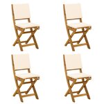 vidaXL Chaises de bistrot d'extérieur 4 pc Crème blanc