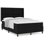 Lit Box Spring vidaXL avec Matelas Noir 140x200 cm Tissu