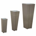 vidaXL Ensemble d'extérieur 3 pc 30 x 30 x 80 cm Métал