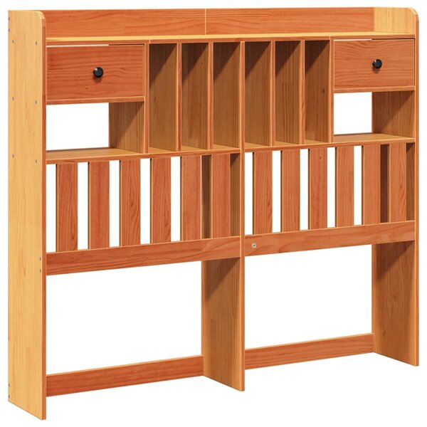 vidaXL Tête de lit avec rangement cire marron 120cm bois massif de pin