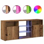 vidaXL Meuble TV avec lumières LED vieux bois bois d'ingénierie