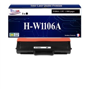 T3AZUR -Toner compatible avec HP W1106A (106A) pour HP Laser 107a  107r  107w  Laser MFP 135ag  135wg  137fnw  137fwg