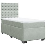 vidaXL Sommier à lattes de lit et matelas Gris clair 80x200 cm Velours
