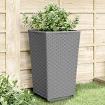 vidaXL Jardinières 4 Pièces gris clair 32 5x32 5x57 cm polypropylène