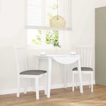 vidaXL Chaises à manger coussins 2 Pièces blanc bois massif caoutchouc