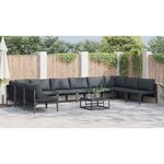 vidaXL Ensemble de canapé de jardin 10 Pièces Anthracite Acier