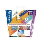 PILOT- POCHETTE de 12 rollers effacables - Frixion Ball - Pointe Moyenne - Encre Noire, Bleue, Rouge, Verte, Bleu ciel, Corail, Abri