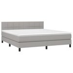 vidaXL Sommier à lattes de lit avec matelas Gris clair 180x200cm Tissu