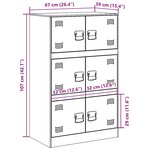 vidaXL Buffet noir 67x39x107 cm acier