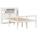 vidaXL Lit bibliothèque sans matelas blanc 135x190 cm bois pin massif