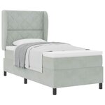 vidaXL Lit à ressorts avec matelas Gris clair 200 x 90 cm Velours