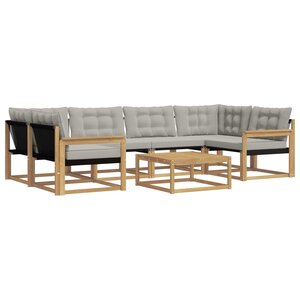 vidaXL Ensemble de canapés d'extérieur 7 pc Blanc et gris clair