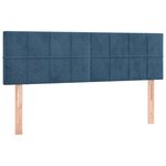 vidaXL Tête de lit à LED Bleu foncé 144x5x78/88 cm Velours