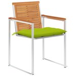 vidaXL Chaises de jardin lot de 4 avec coussins Bois d'acacia massif