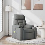 vidaXL Fauteuil de massage inclinable Gris foncé Tissu