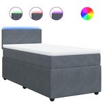 vidaXL Sommier à lattes de lit et matelas Gris foncé 90x200 cm Velours