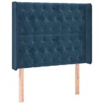 vidaXL Tête de lit à LED Bleu foncé 103x16x118/128 cm Velours