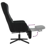 vidaXL Chaise de relaxation avec repose-pied Noir Velours