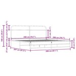 vidaXL Cadre de lit en métal sans matelas chêne fumé 200x200 cm