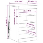 vidaXL Buffet avec lumières LED chêne marron 41x37x67 cm