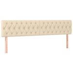 vidaXL Sommier à lattes de lit matelas et LED crème 120x190 cm tissu