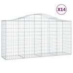 vidaXL Paniers à gabions arqués 14 Pièces 200x50x100/120 cm fer galvanisé
