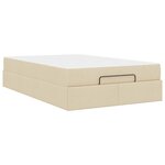 vidaXL Cadre de lit avec matelas avec matelas 2 Pièces Crème tissu