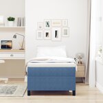 vidaXL Lit Box Spring Bleu 90x200 cm Tissu en velours côtelé