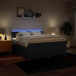 vidaXL Sommier à lattes de lit avec matelas Bleu 200x200 cm Tissu