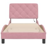 vidaXL Cadre de lit avec lumières LED rose 80x200 cm velours
